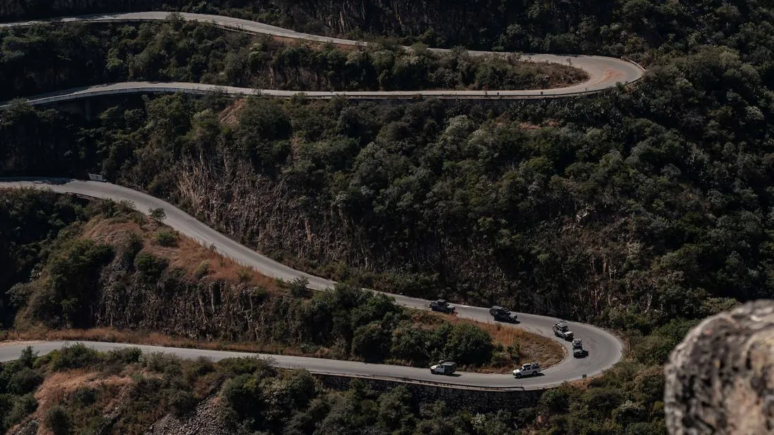 The switchbacks of a mountain pass in Angola