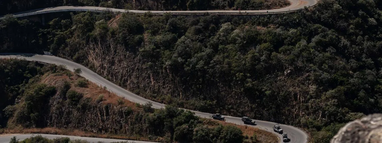 The switchbacks of a mountain pass in Angola